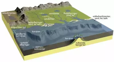 Eksempel p&aring; brug af 3D-grafik til beskrivelse af geologiske milj&oslash;er